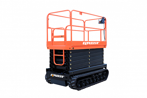 GROST Tower Caterpillar 320-11 Самоходный гусиничный подъемник ножничного типа управляемый с платформы.